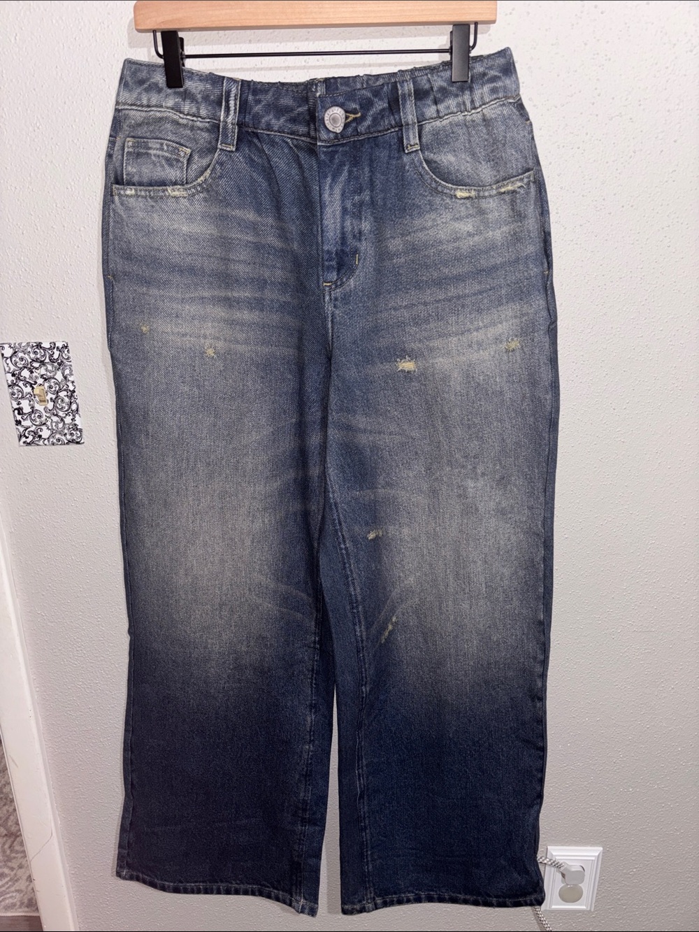 HALARA - NWOT Denim Print French Terry Casual Sweatpant Jeans (Size Large)
